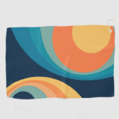 Colorful retro cirkels design golfhanddoek (Horizontaal)