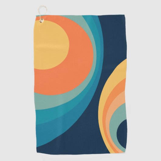 Colorful retro cirkels design golfhanddoek (Voorkant)