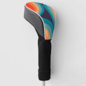 Colorful retro cirkels design golfheadcover (Schuin)