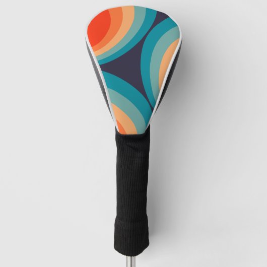 Colorful retro cirkels design golfheadcover (Voorkant)