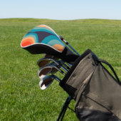 Colorful retro cirkels design golfheadcover (Insitu)