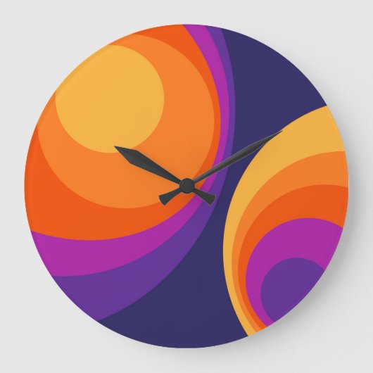 Colorful retro cirkels design grote klok (Voorkant)
