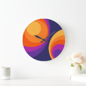Colorful retro cirkels design grote klok (Huis)