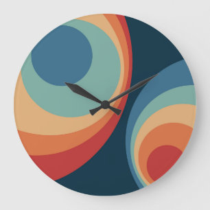 Colorful retro cirkels design grote klok