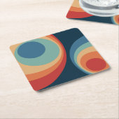 Colorful retro cirkels design kartonnen onderzetters (Schuin)