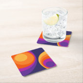 Colorful retro cirkels design kartonnen onderzetters (Insitu)