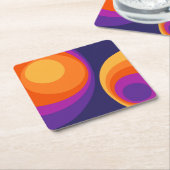 Colorful retro cirkels design kartonnen onderzetters (Schuin)