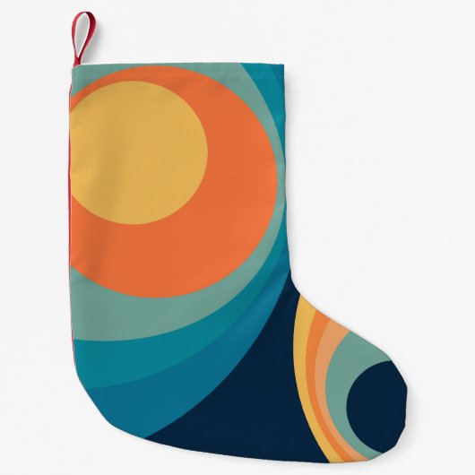 Colorful retro cirkels design kleine kerstsok (Voorkant)