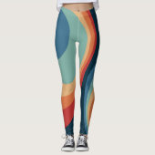 Colorful retro cirkels design leggings (Voorkant)