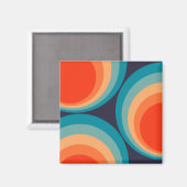 Colorful retro cirkels design magneet (Voorkant / Achterkant)