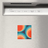 Colorful retro cirkels design magneet (Insitu (Vaatwasser))