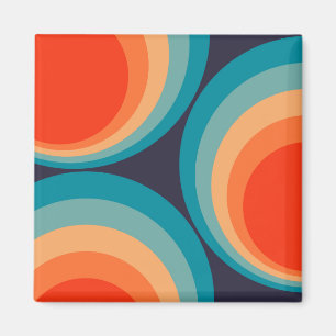 Colorful retro cirkels design magneet