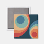 Colorful retro cirkels design magneet (Voorkant / Achterkant)