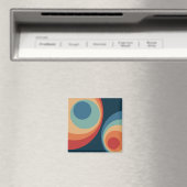 Colorful retro cirkels design magneet (Insitu (Vaatwasser))