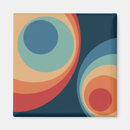 Colorful retro cirkels design magneet (Voorkant)