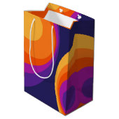 Colorful retro cirkels design medium cadeauzakje (Achterkant Gekanteld)