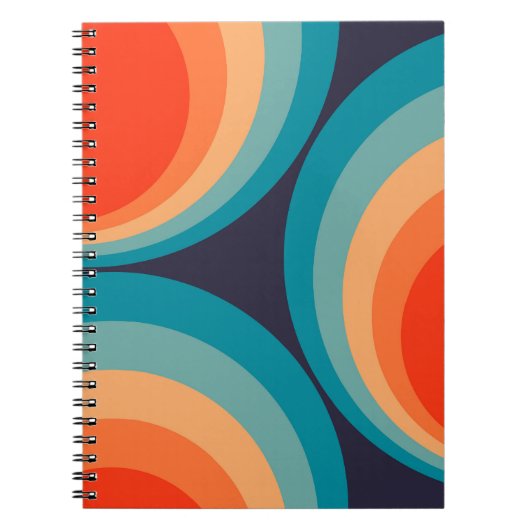 Colorful retro cirkels design notitieboek (Voorkant)