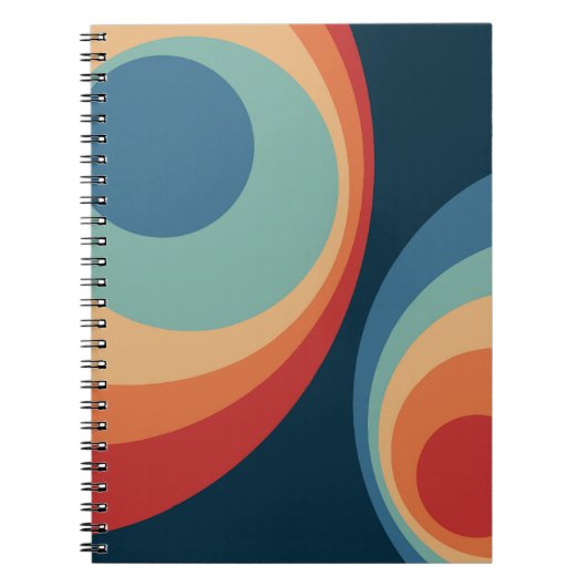 Colorful retro cirkels design notitieboek (Voorkant)