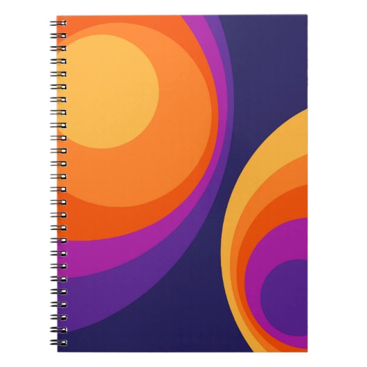 Colorful retro cirkels design notitieboek (Voorkant)