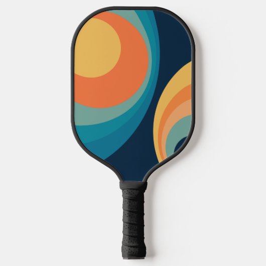 Colorful retro cirkels design pickleball paddle (Voorkant)