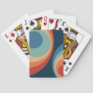 Colorful retro cirkels design pokerkaarten