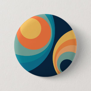 Colorful retro cirkels design ronde button 5,7 cm