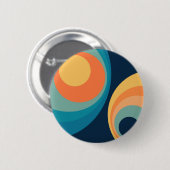 Colorful retro cirkels design ronde button 5,7 cm (Voorkant /achterkant)