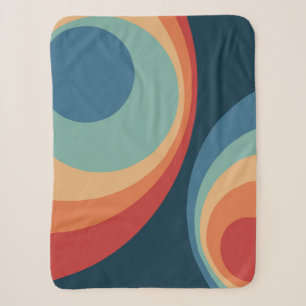 Colorful retro cirkels design sherpa deken