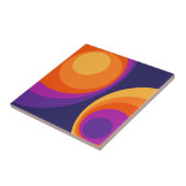 Colorful retro cirkels design tegeltje (Zijkant)