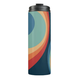Colorful retro cirkels design thermosbeker