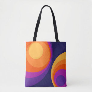 Colorful retro cirkels design tote bag