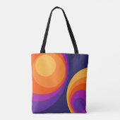 Colorful retro cirkels design tote bag (Achterkant)
