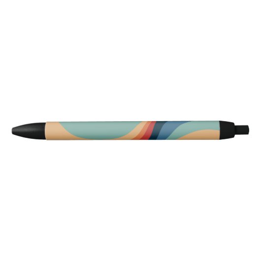 Colorful retro cirkels design zwarte inkt pen (Voorkant)