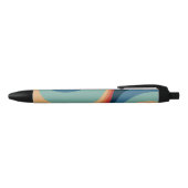 Colorful retro cirkels design zwarte inkt pen (Bovenkant)