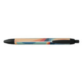 Colorful retro cirkels design zwarte inkt pen (Achterkant)