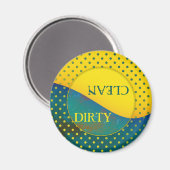 Colorful Retro Clean Dirty Dishwaser Magnet (Voorkant / Achterkant)