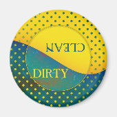 Colorful Retro Clean Dirty Dishwaser Magnet (Voorkant)