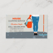 Colorful Retro Cleaning Service Visitekaartje (Voorkant)