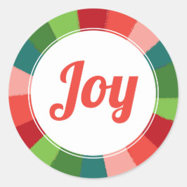 Colorful Retro Color Wheel Joy kerstfeestdag Ronde Sticker