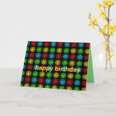 Colorful Retro Daisy Birthday Kaart (Gele Bloem)