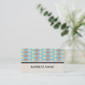 Colorful Retro Diamond Modern Geometric Pattern Visitekaartje (Staand voorkant)