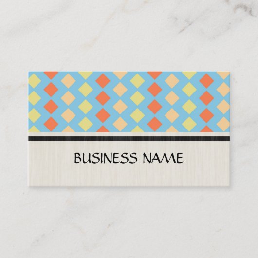 Colorful Retro Diamond Modern Geometric Pattern Visitekaartje (Voorkant)