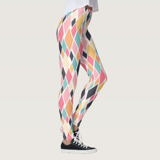 Colorful Retro Diamond Pattern Leggings (Rechts)