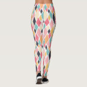 Colorful Retro Diamond Pattern Leggings (Achterkant)