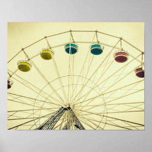Colorful Retro Ferris Wheel Poster (Voorkant)