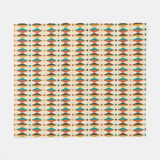 Colorful Retro Fleece Deken (Voorkant (Horizontaal))