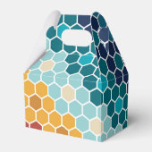 Colorful Retro Floral Mosaic Hexagon Pattern Bedankdoosjes (Achterkant)