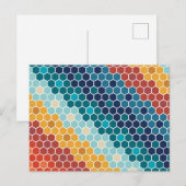 Colorful Retro Floral Mosaic Hexagon Pattern Feestdagenkaart (Voorkant / Achterkant)