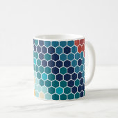 Colorful Retro Floral Mosaic Hexagon Pattern Koffiemok (Voorkant rechts)