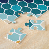 Colorful Retro Floral Mosaic Hexagon Pattern Legpuzzel (Zijkant)